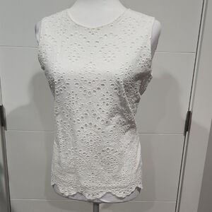 Calvin Klein White Fitted Sleeveless Tank Top